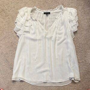 1. State Women's Cream Ruffle Sleeve Blouse